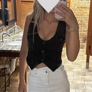 Black American Eagle Denim Top